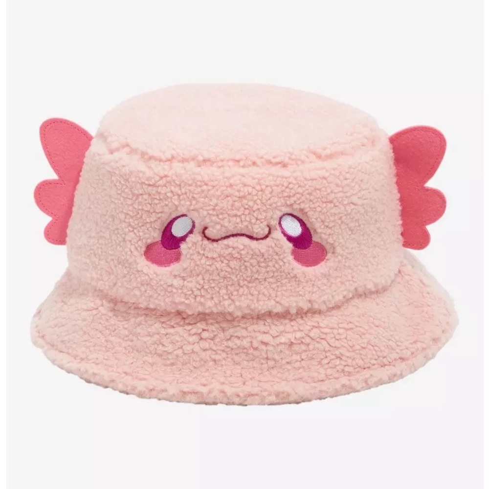 Pink Axolotl Sherpa Bucket Hat